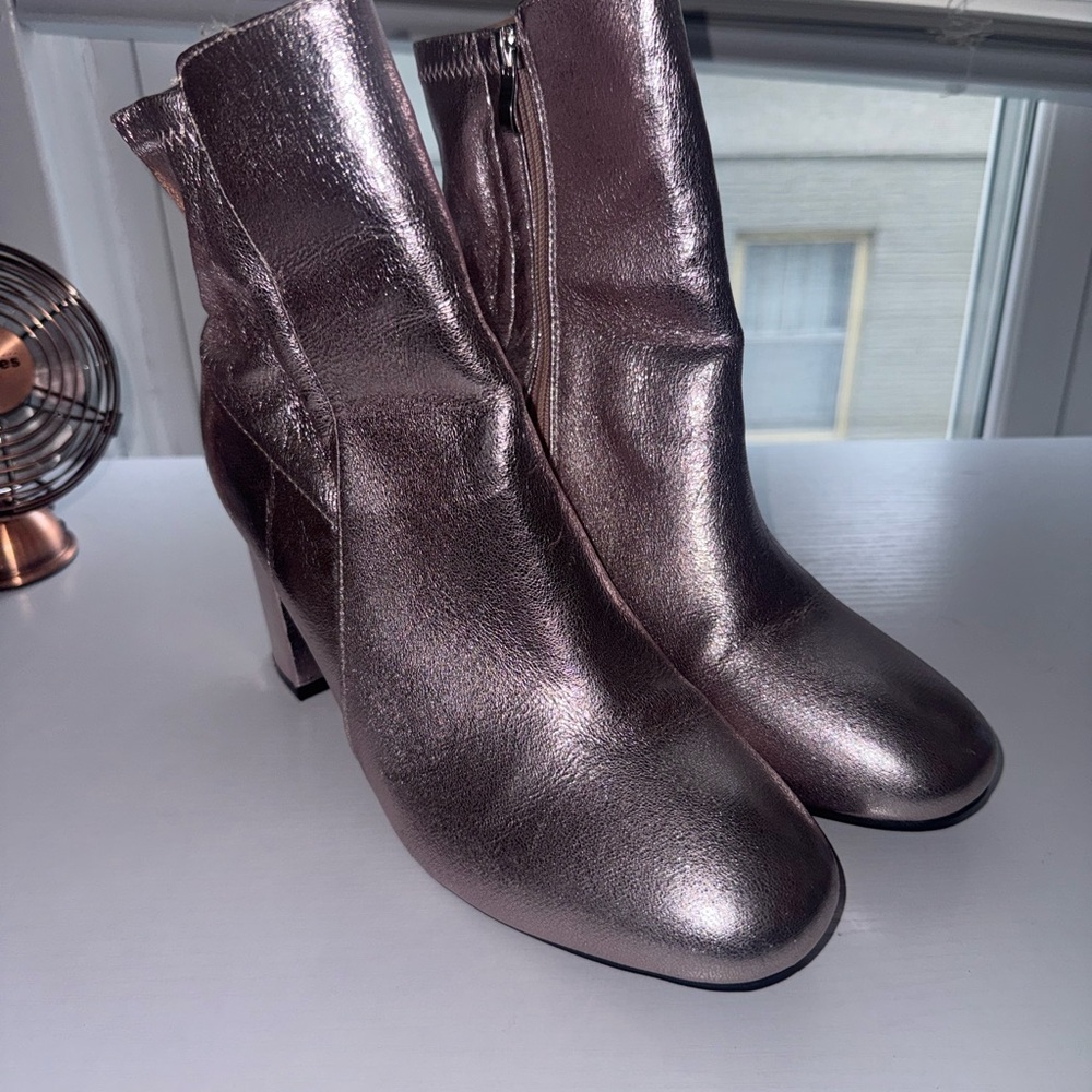 Altar'd State Metallic Rose Ankle Booties